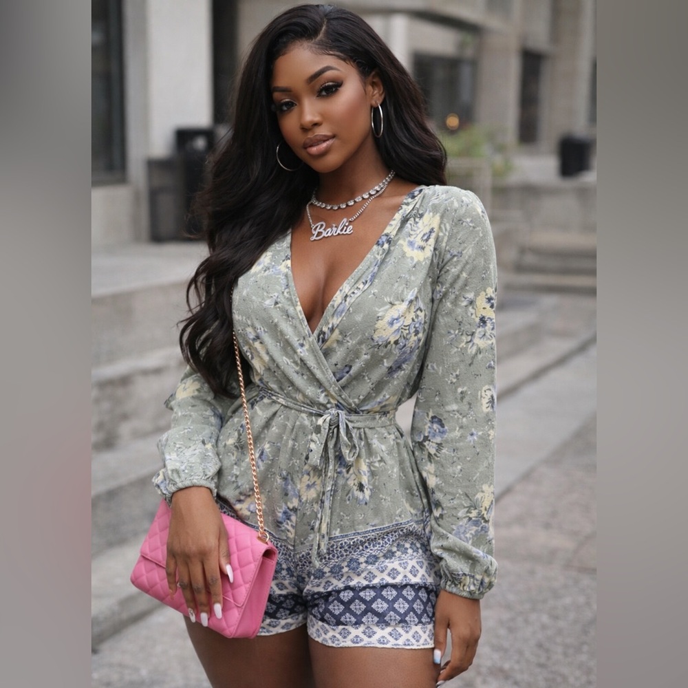 Miami Floral Patterned Romper